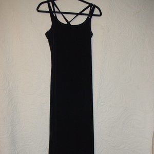 Floor length black velour dress, vintage, late 1990's